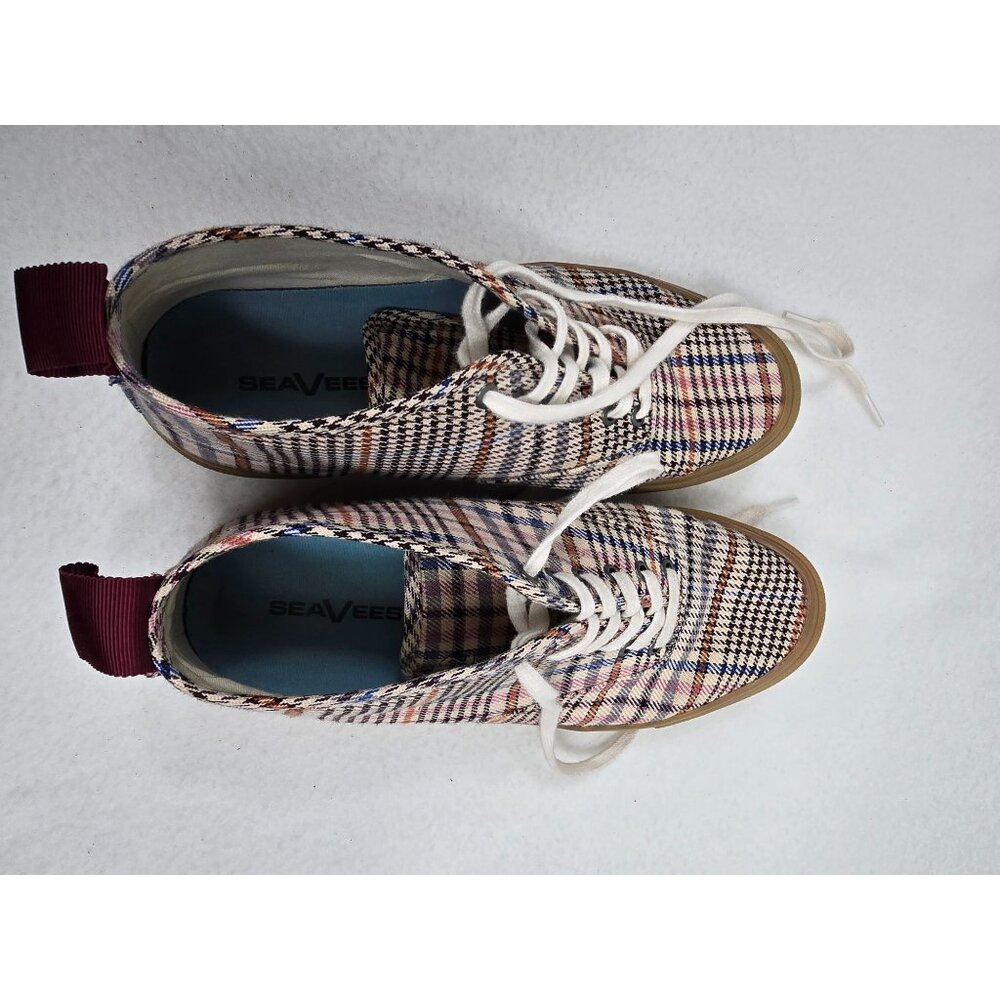 Plaid Seavees Legend 90 High-Top Sneakers Size 10 Gum Sole Womens - Picture 6 of 8